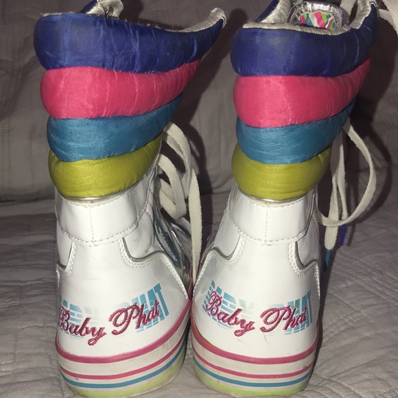 Baby Phat high top tennis shoes sneakers colorful 8.5 rainbow - Picture 6 of 11